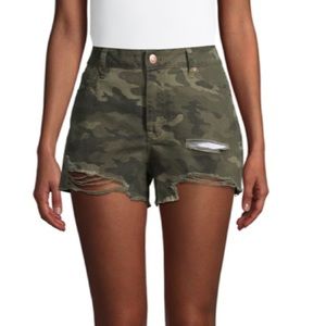 High rise cut off campus jean shorts